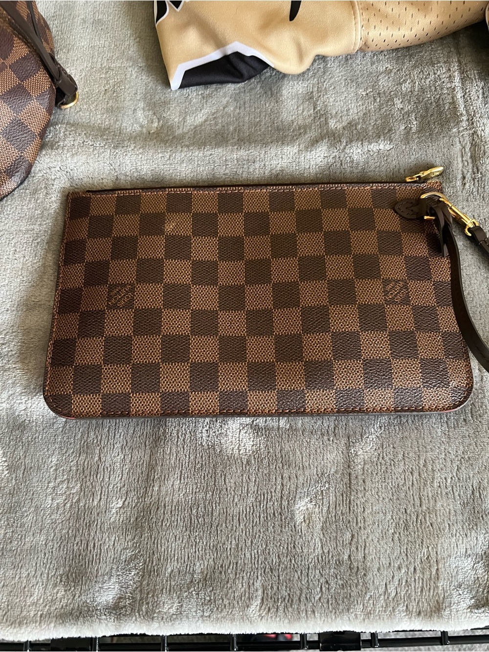 Louis Vuitton Brown Damier Ebene Clutch Wristlet